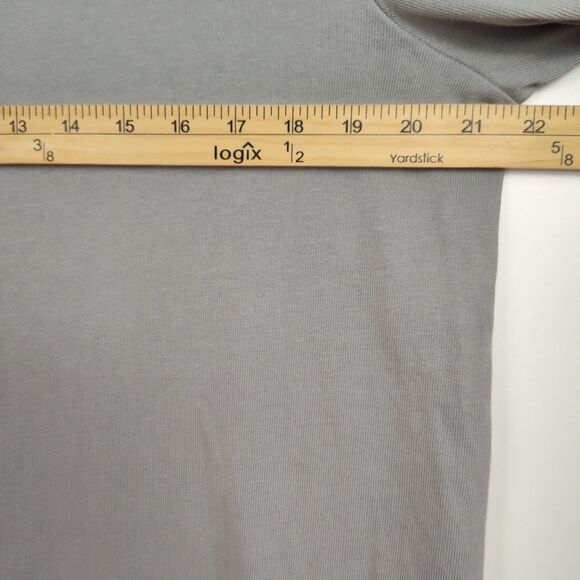 Land's End Tunic women's L Light Gray Button-Up Back Long Sleeves Round Neck - Picture 4 of 9